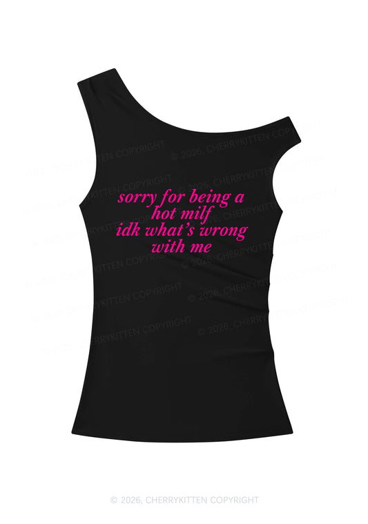Sorry For Being A Hot Mxxf Y2K Off Shoulder Tank Top Cherrykitten