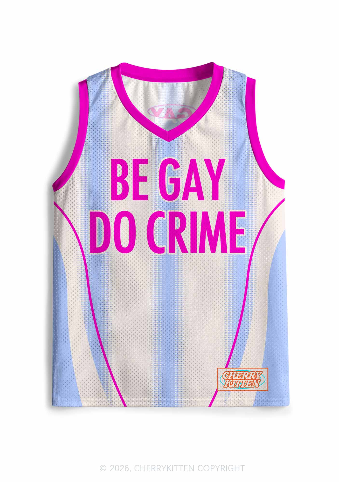 Purple Be Gay Do Crime Pride Y2K Sport Jersey Tank Cherrykitten