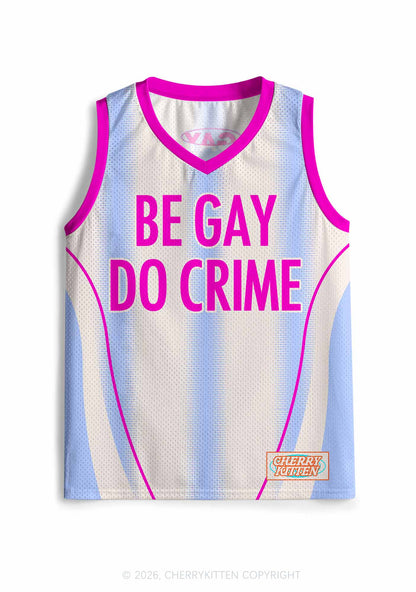 Purple Be Gay Do Crime Pride Y2K Sport Jersey Tank Cherrykitten