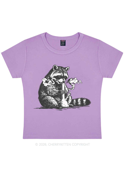 Stoned Raccoon Y2K Baby Tee Cherrykitten
