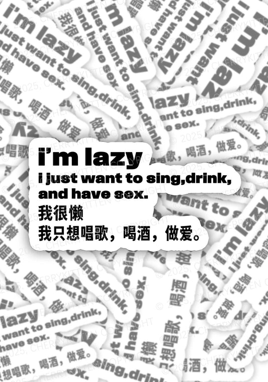 Im Lazy 1Pc Y2K Sticker Cherrykitten