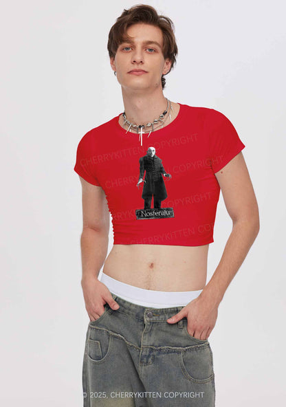 Halloween Male Vampire Y2K Baby Tee Cherrykitten