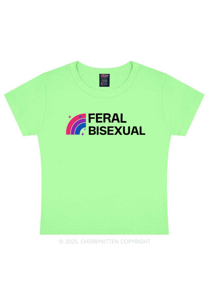 Feral Bisexual Pride Y2K Baby Tee Cherrykitten
