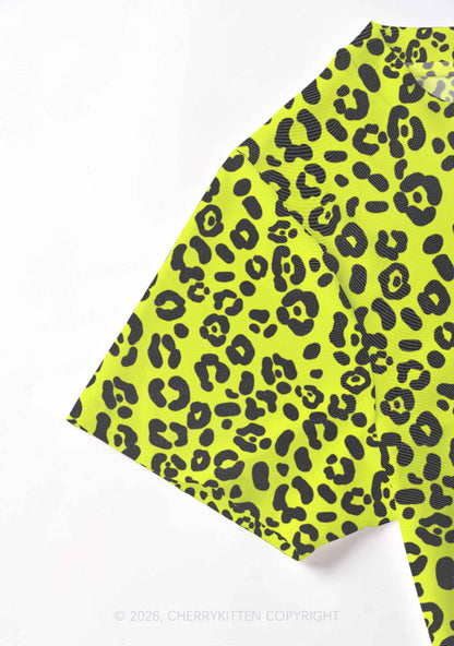 Neon Leopard Y2K Mesh Crop Top Cherrykitten