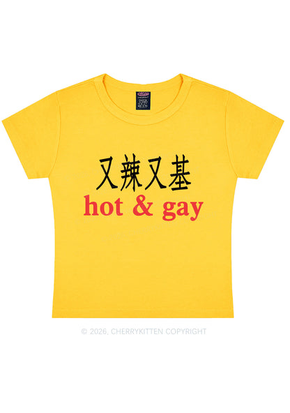 Hot Gay Pride Y2K Baby Tee Cherrykitten