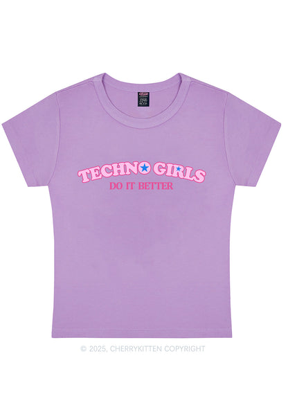 Techno Girl Do Better Y2K Baby Tee Cherrykitten