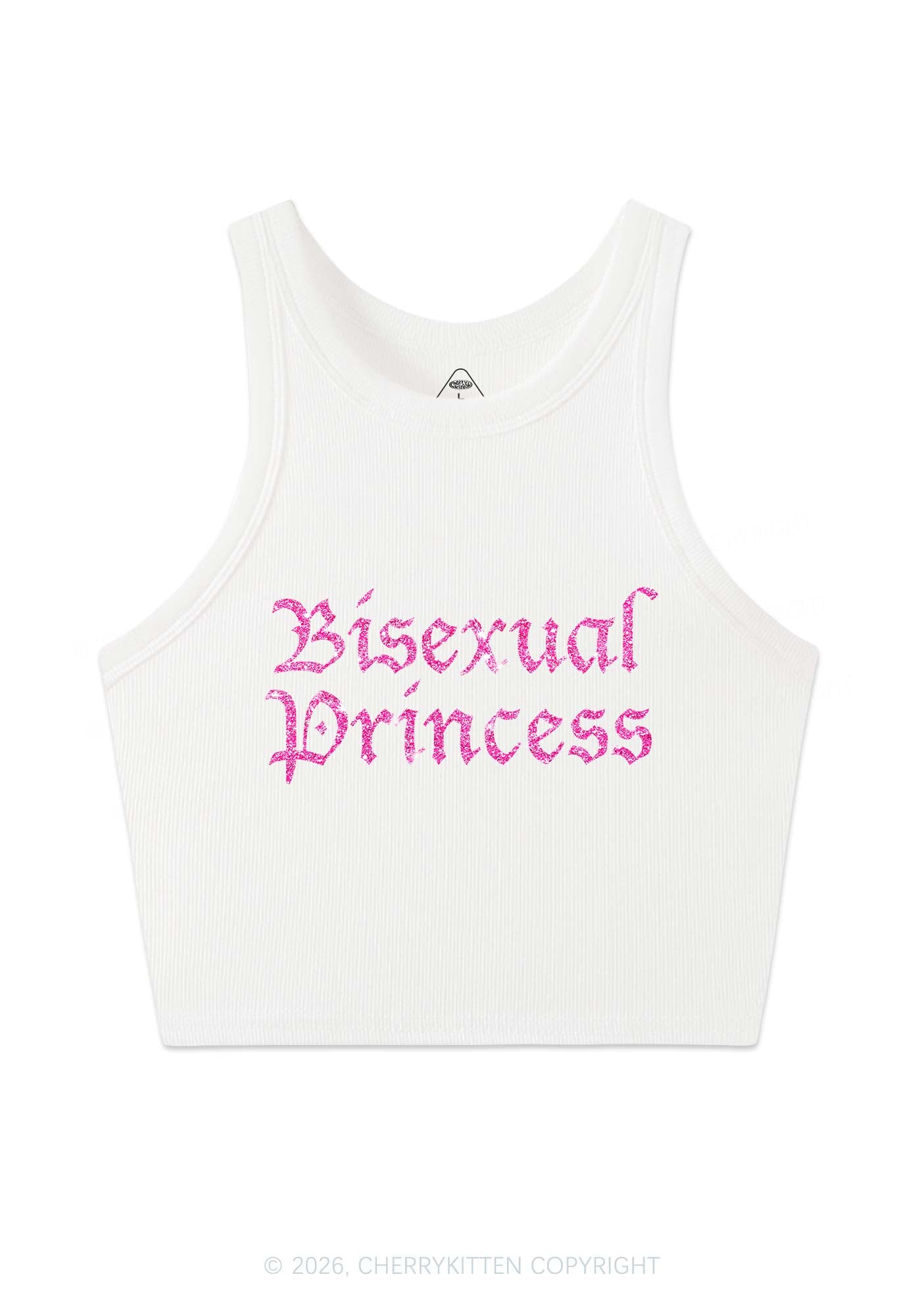 Glitter Bisexual Princess Pride Y2K Crop Tank Top Cherrykitten