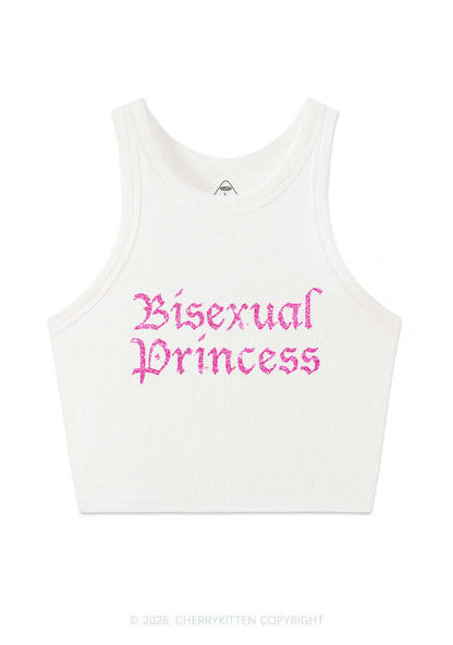 Glitter Bisexual Princess Pride Y2K Crop Tank Top Cherrykitten