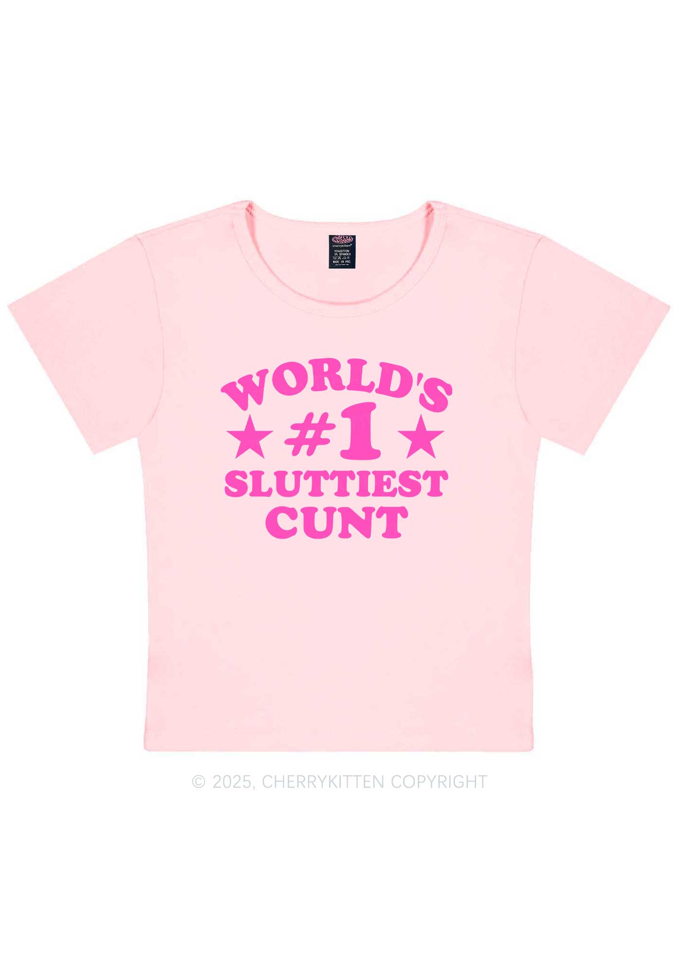 Worlds First Slxttiest Cxxt Y2K Baby Tee Cherrykitten