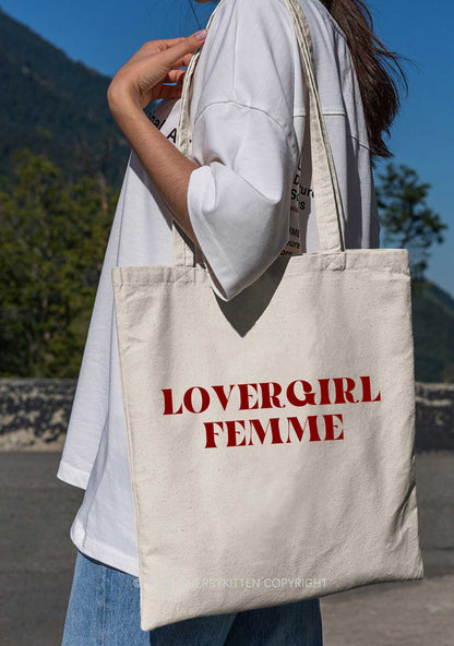 Lovergirl Femme Pride Y2K Canvas Tote Bag Cherrykitten
