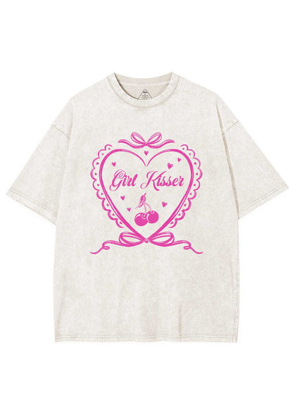 Girl Kisser Y2K Shirts Washed Tee Cherrykitten