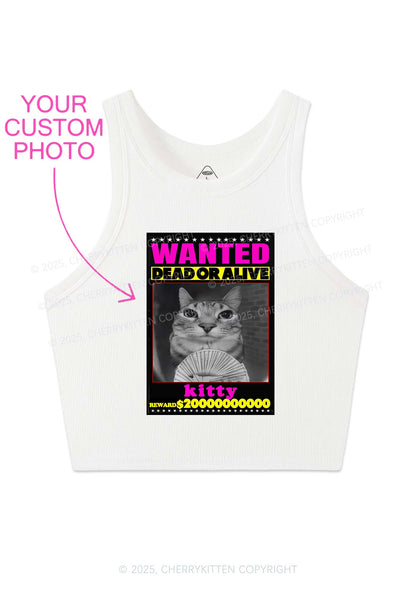 Custom Wanted Kitten Y2K Crop Tank Top Cherrykitten