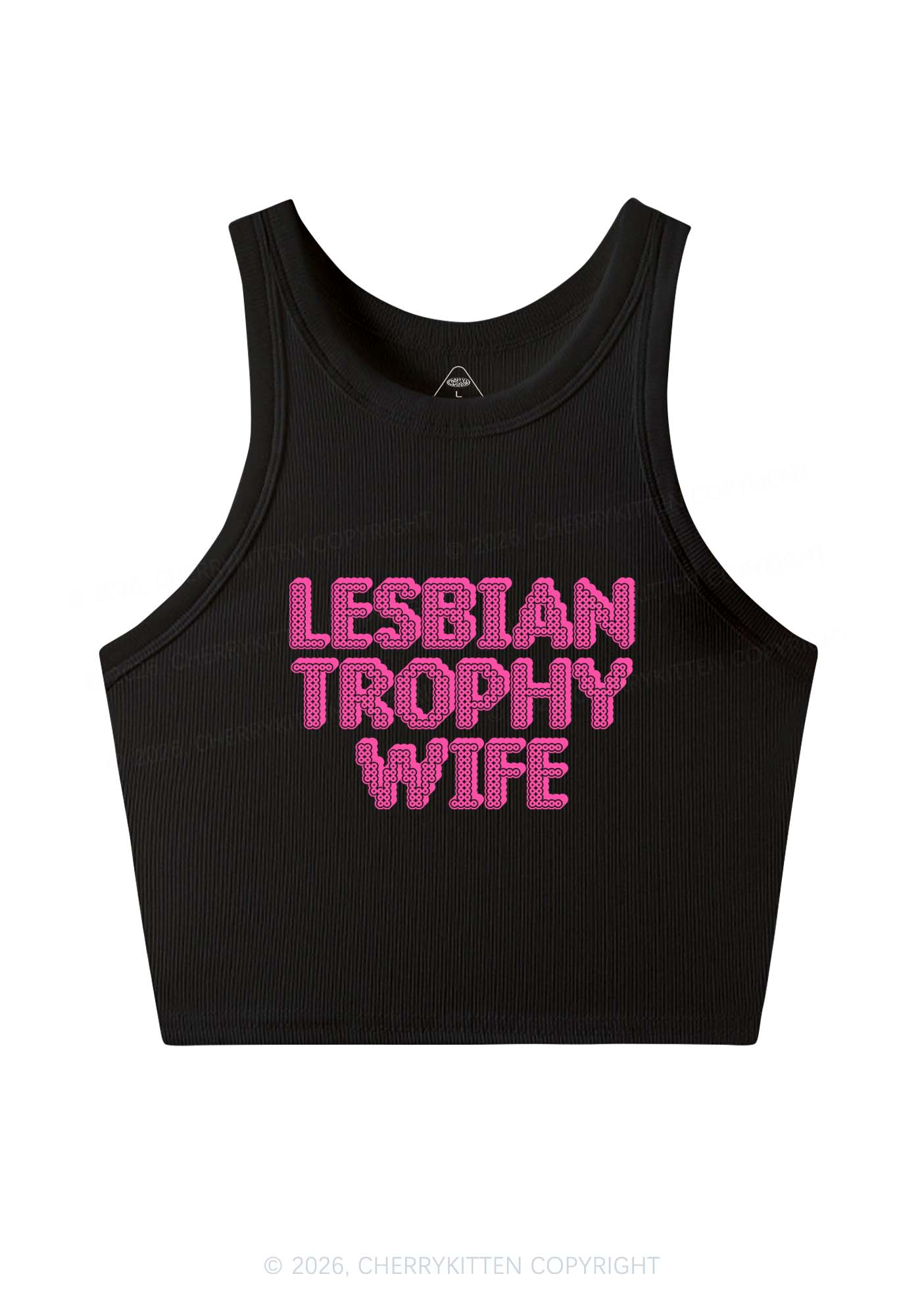 Lesbian Trophy Wife Pride Y2K Crop Tank Top Cherrykitten