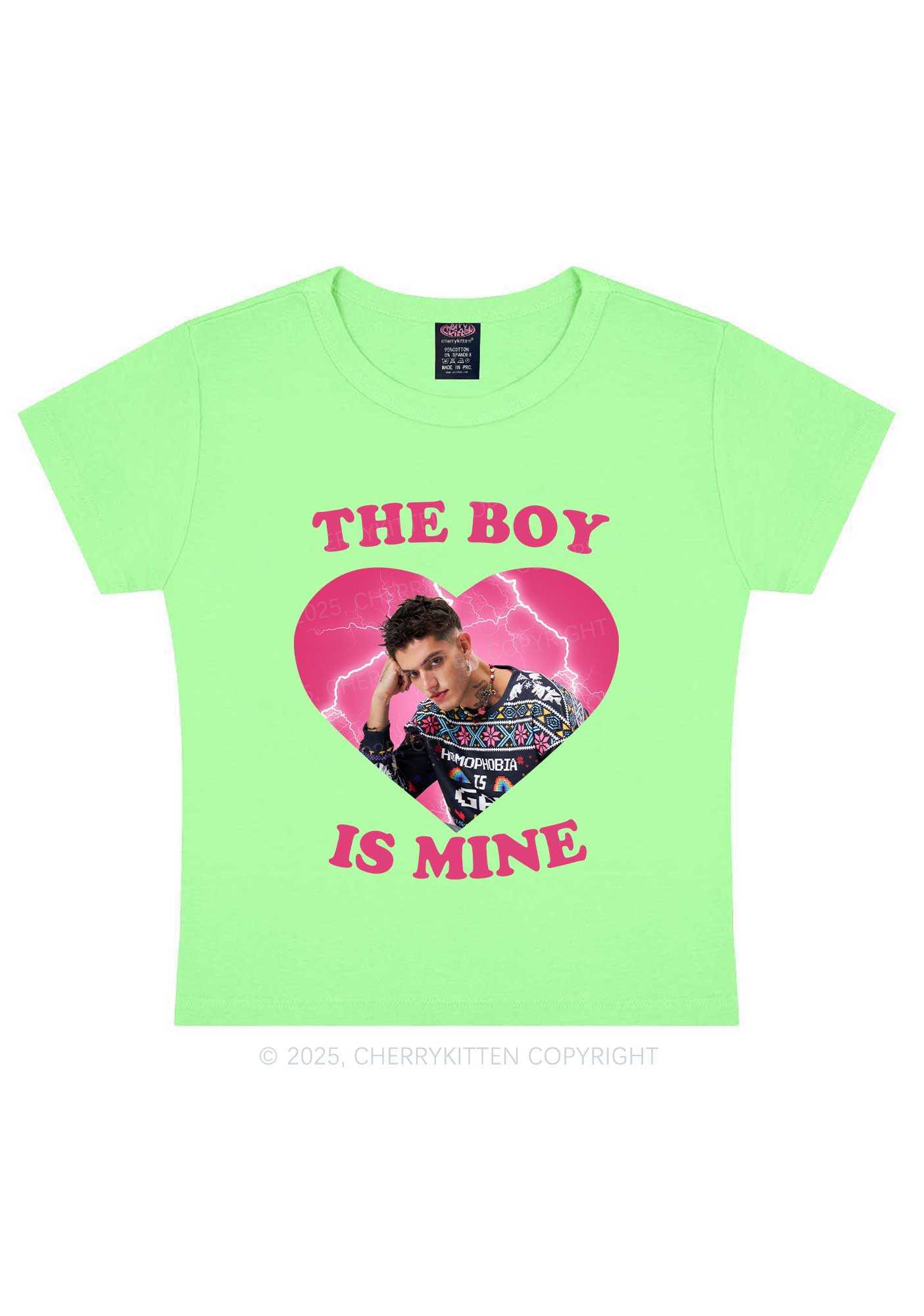 Custom The Boy Is Mine Y2K Baby Tee Cherrykitten