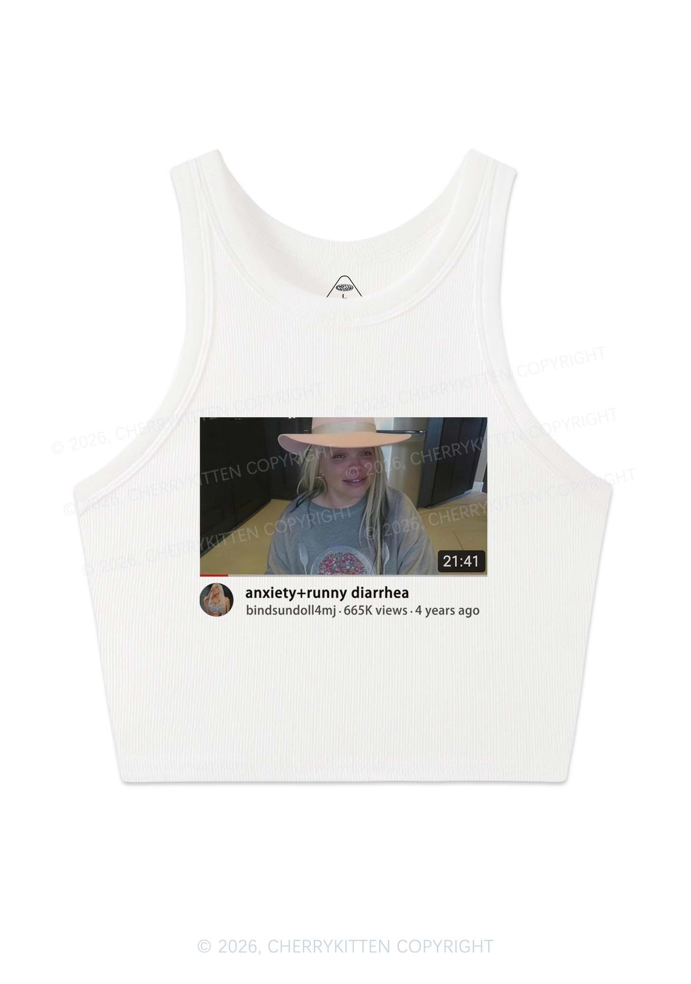 Anxiety Diarrhea Y2K Crop Tank Top Cherrykitten