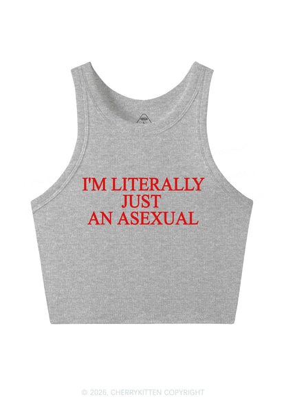 Im Literally Just An Asexual Pride Y2K Crop Tank Top Cherrykitten