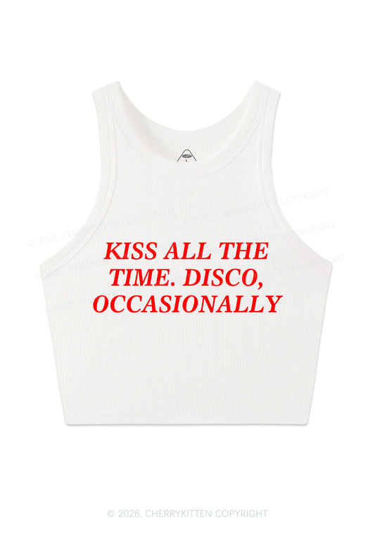 Kiss All The Time Y2K Crop Tank Top Cherrykitten