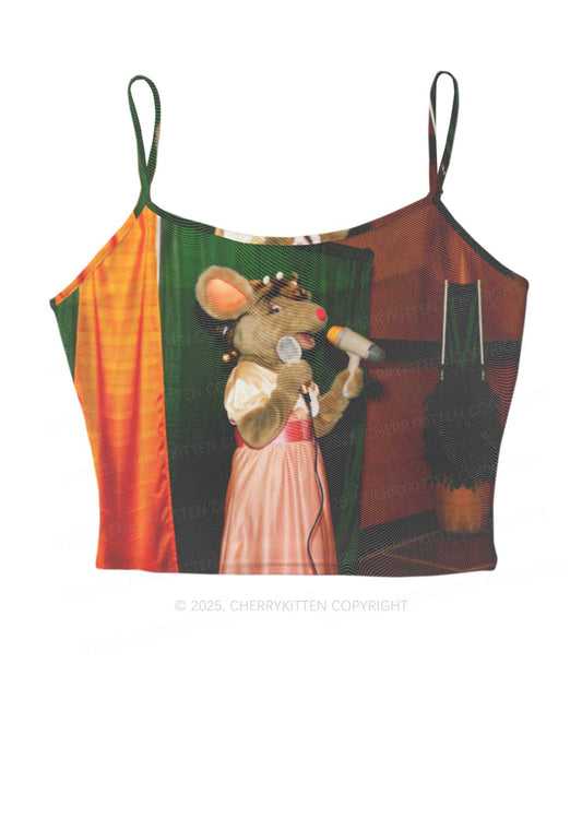Mic Pink Dress Ratz Y2K Mesh Cami Tank Cherrykitten