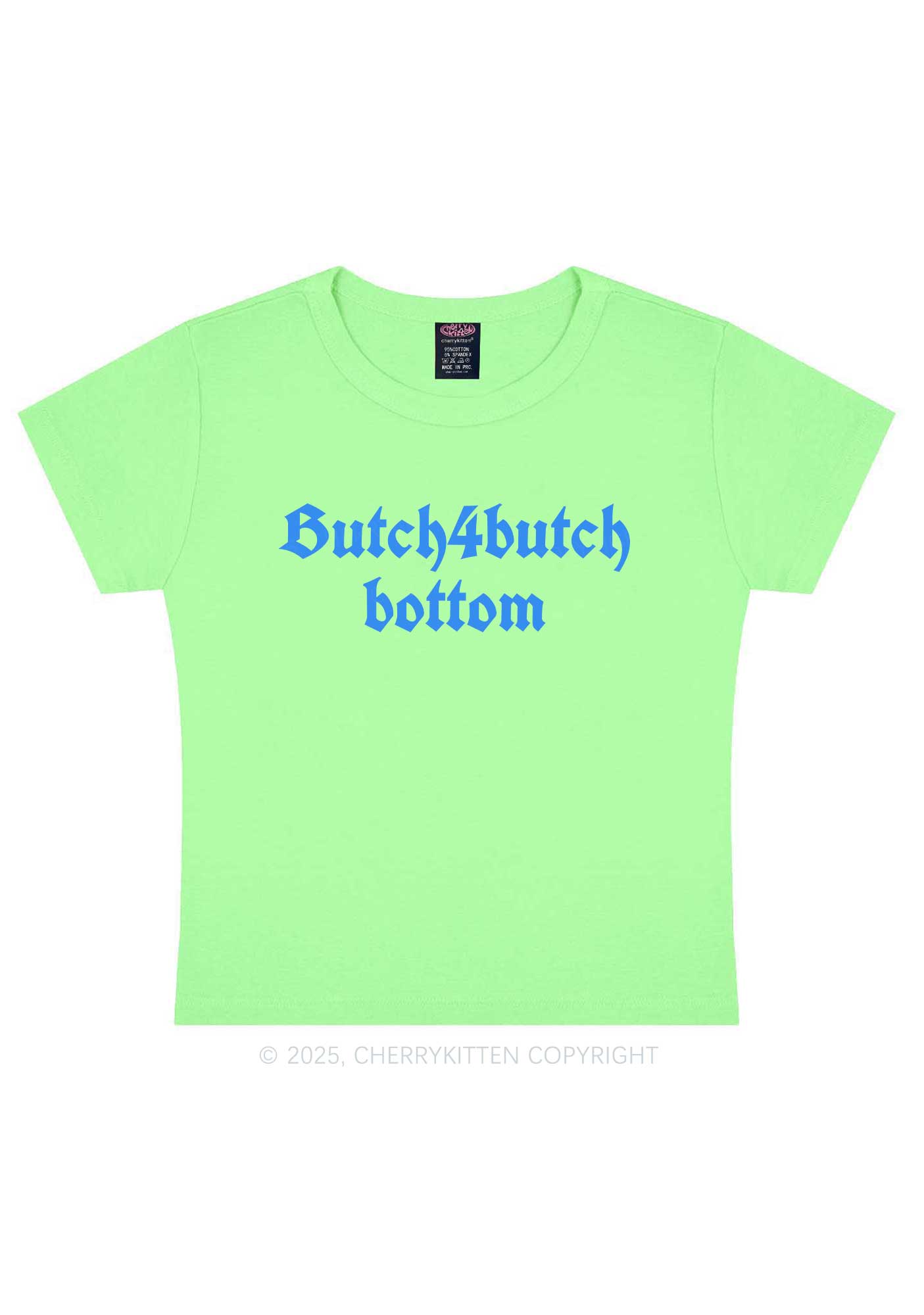 Butch Bottom Pride Y2K Baby Tee Cherrykitten