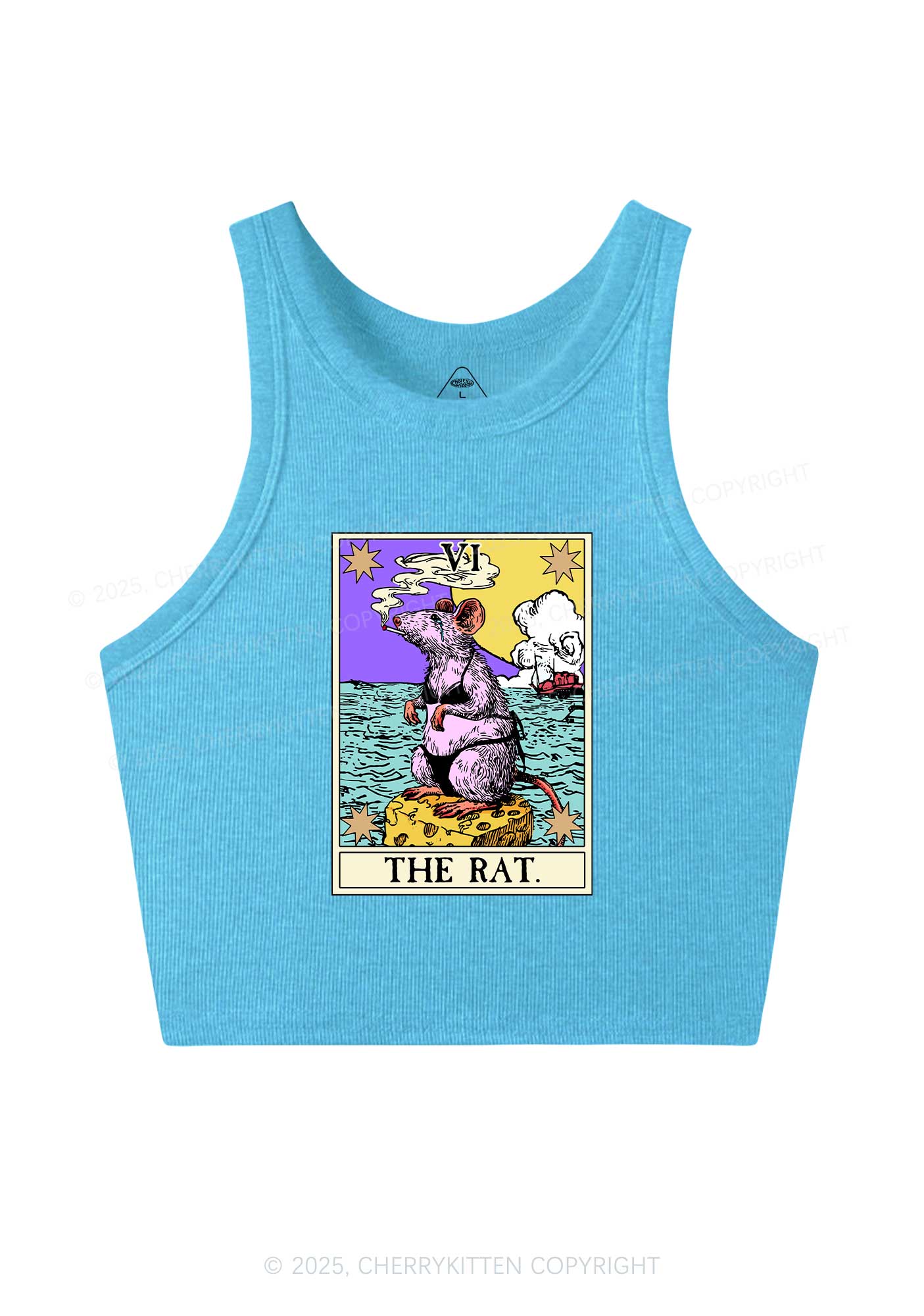 The Rat Smoking Y2K Crop Tank Top Cherrykitten