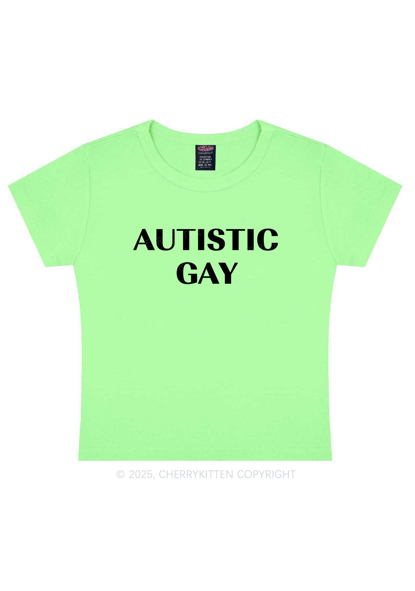 Autistic Gay Pride Y2K Baby Tee Cherrykitten