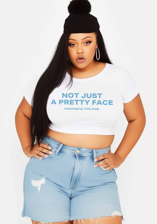 Curvy Pretty Face Fantastic Txts Y2K Baby Tee Cherrykitten