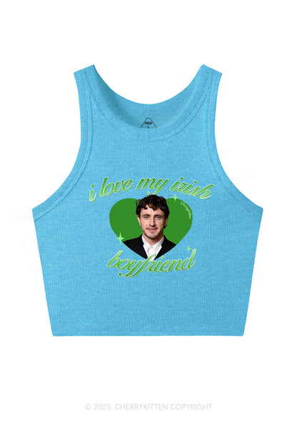 Love My Irish Boyfriend St Patricks Y2K Crop Tank Top Cherrykitten