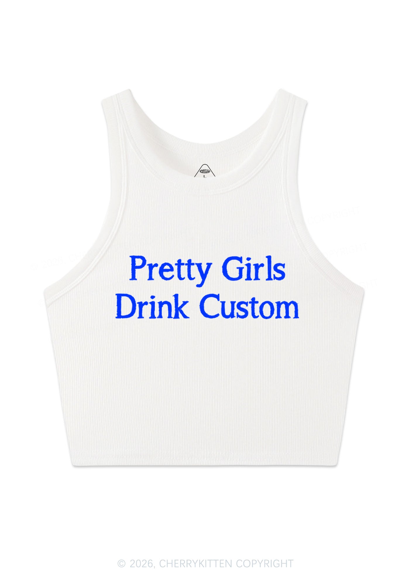 Pretty Girls Drink Custom Y2K Crop Tank Top Cherrykitten