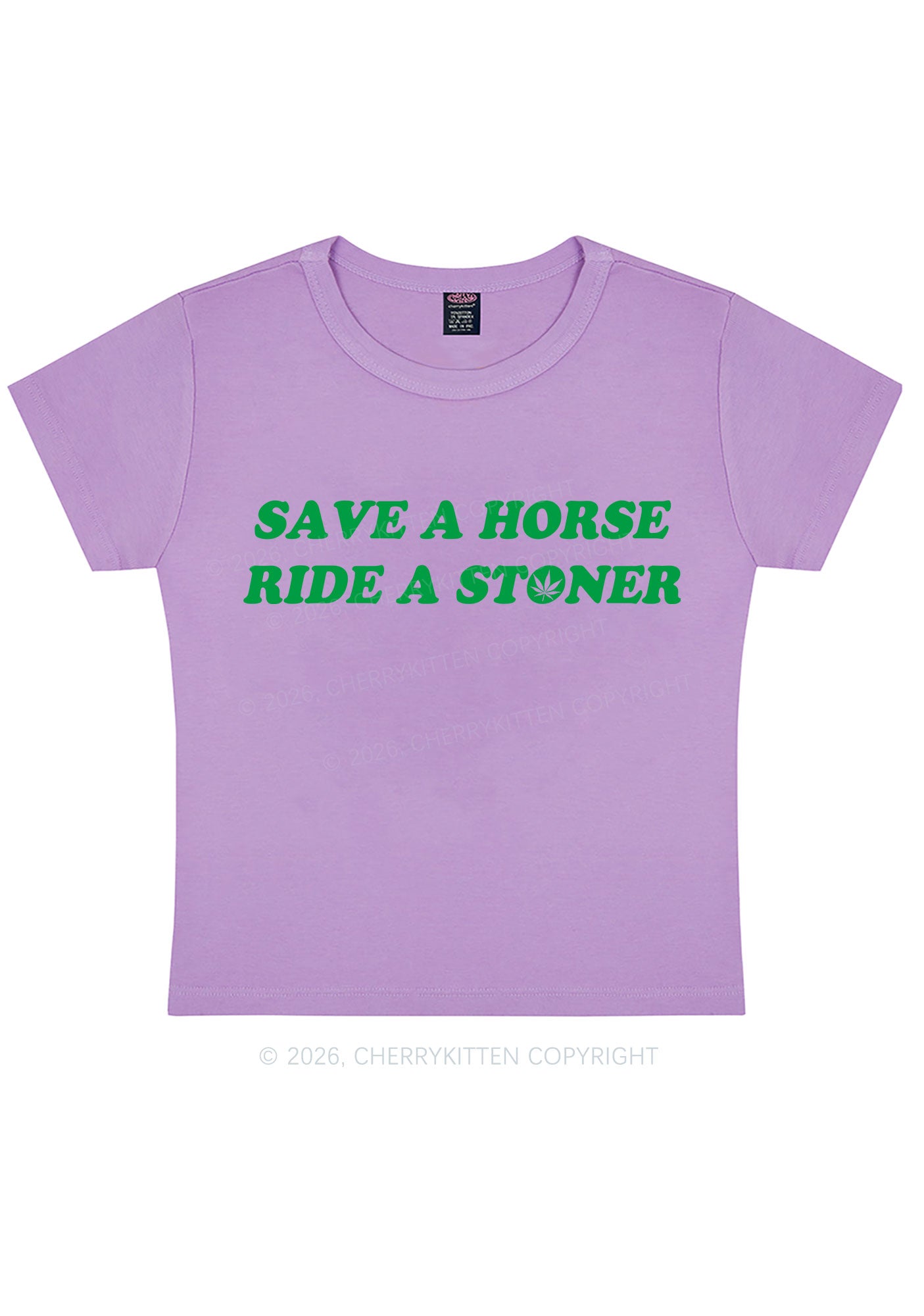 Save Horse Ride Stoner Y2K Baby Tee Cherrykitten