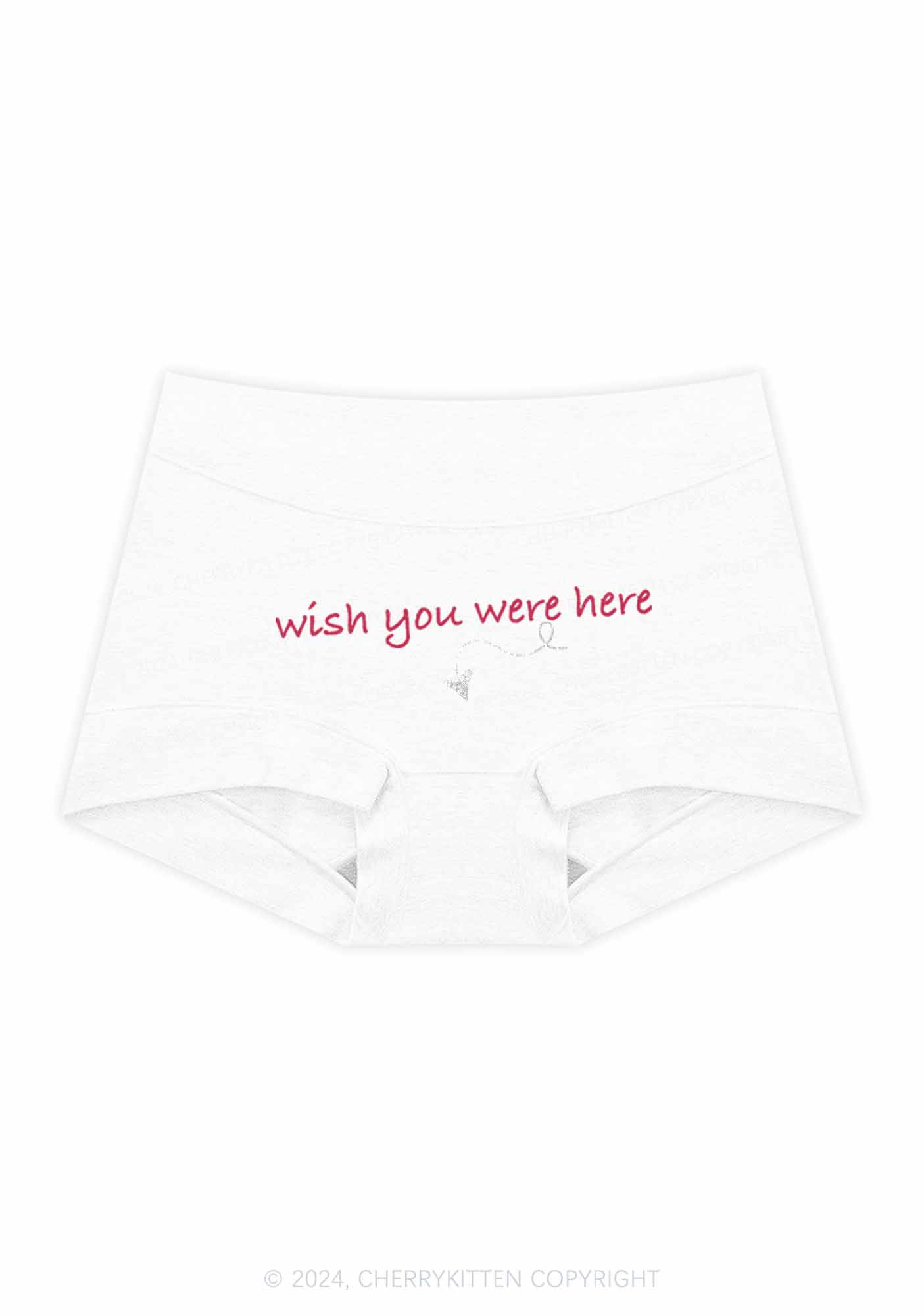 Wish You Were Here Y2K Mid Rise Waist Boyshort Cherrykitten