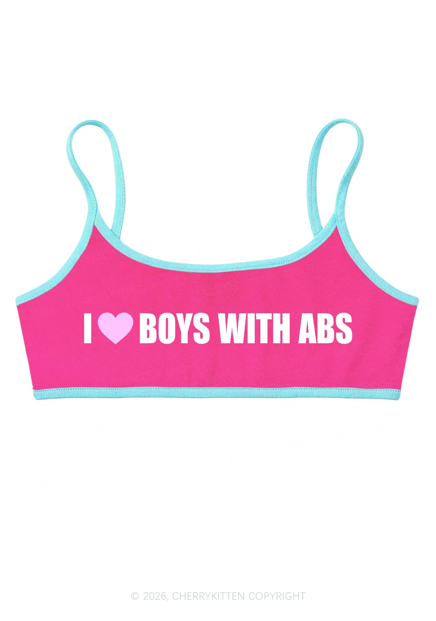 I Love Boys With ABS Y2K Super Crop Cami Cherrykitten