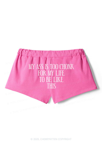 My Axx Is Too Chonk Y2K Drawstring Mini Shorts Cherrykitten