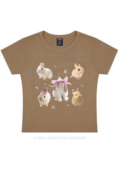 Lovely Rabbits Y2K Baby Tee Cherrykitten