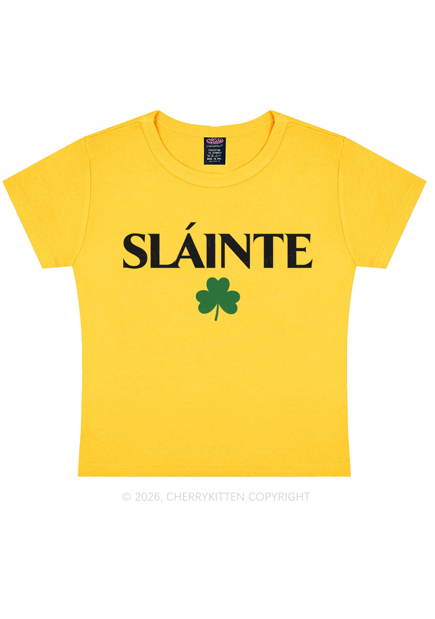 Slainte St Patricks Y2K Baby Tee Cherrykitten