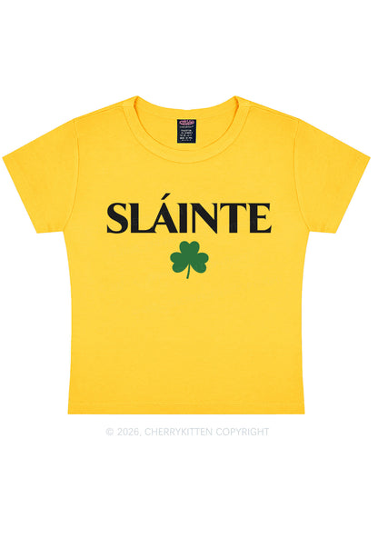 Slainte St Patricks Y2K Baby Tee Cherrykitten