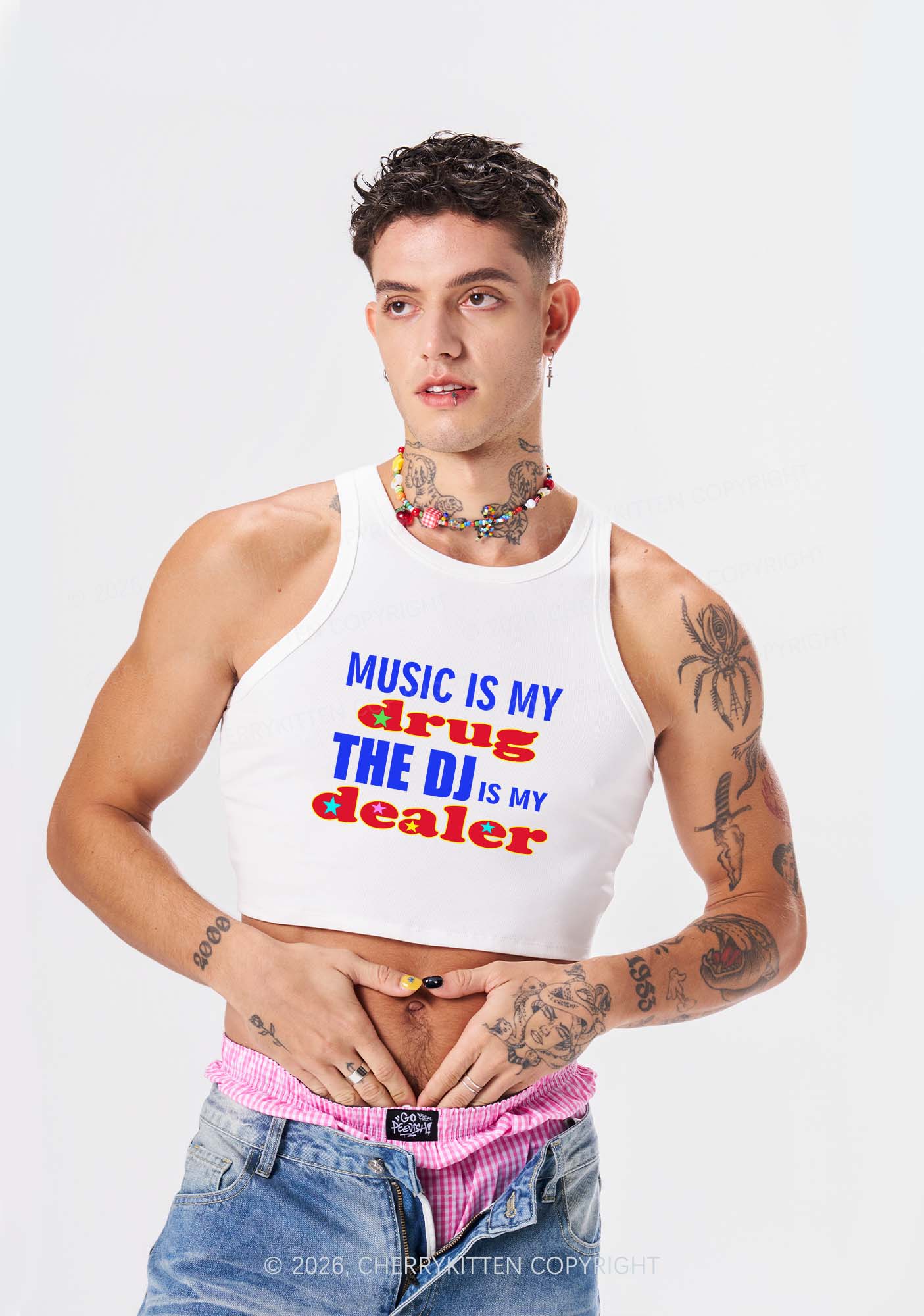 Music Is My Drxg Y2K Crop Tank Top Cherrykitten