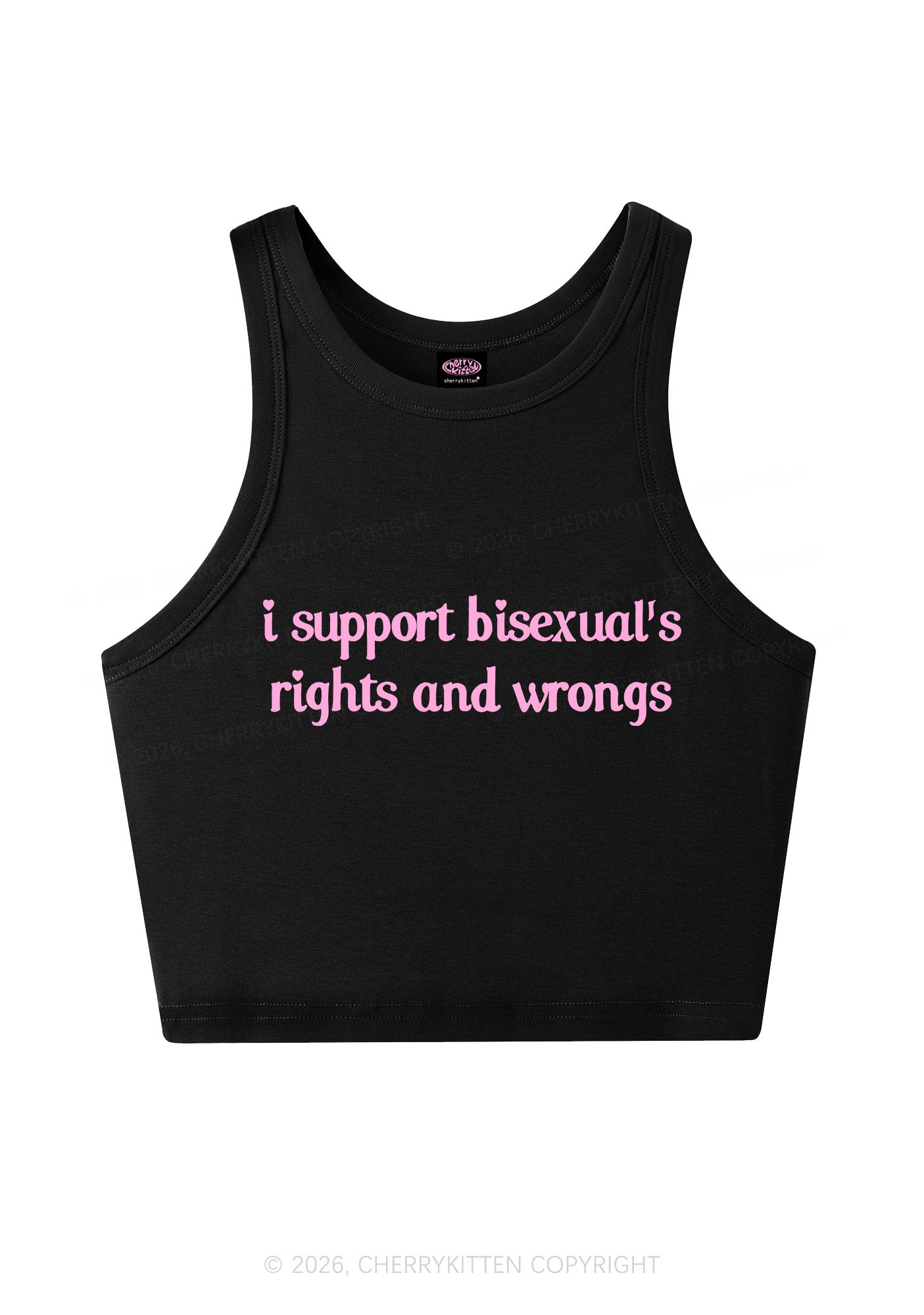 I Support Bisexuals Pride Y2K Crop Tank Top Cherrykitten