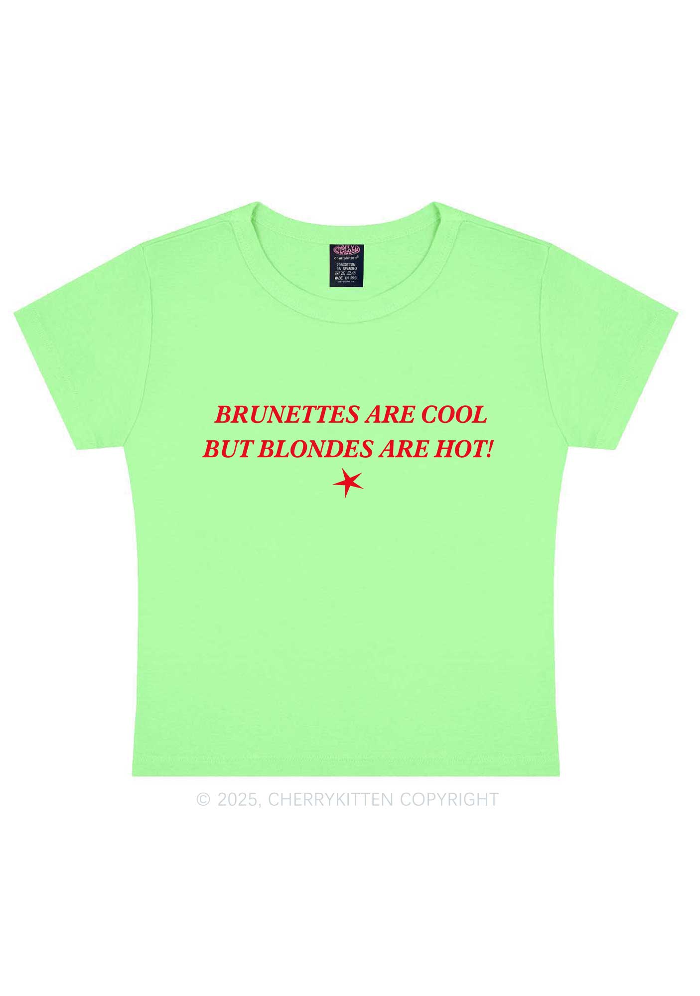 Brunettes Cool Blondes Hot Y2K Baby Tee Cherrykitten