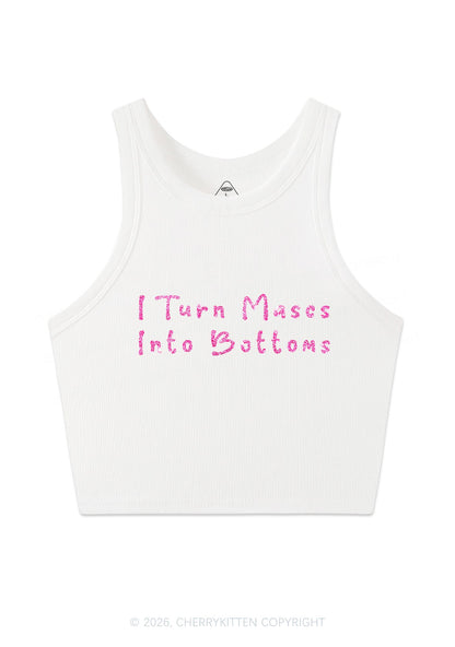 Glitter Turn Mascs Into Bottoms Pride Y2K Crop Tank Top Cherrykitten