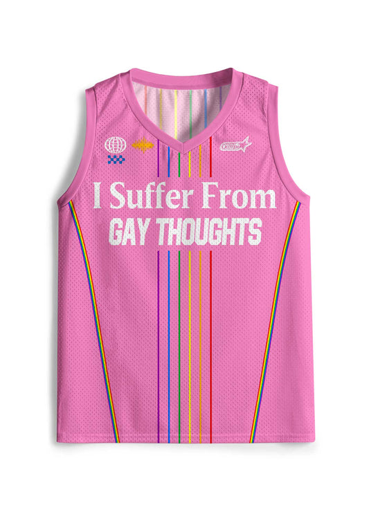 Pink I Suffer From Gay Thoughts Pride Y2K Sport Jersey Tank Cherrykitten