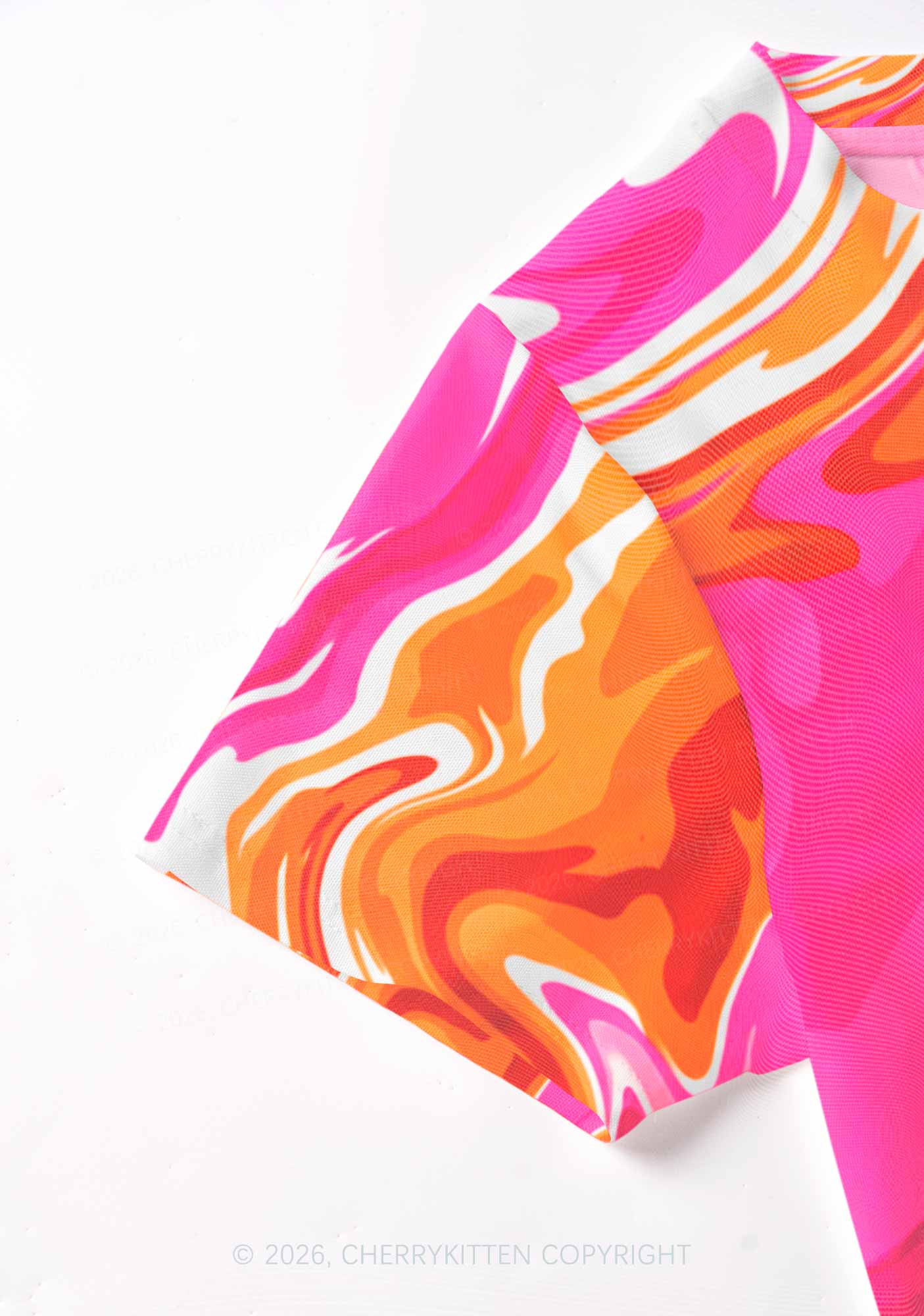 Lesbian Liquid Tie Dye Pride Y2K Mesh Crop Top Cherrykitten