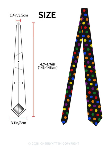 Rainbow Dots Pride Y2K Necktie Cherrykitten