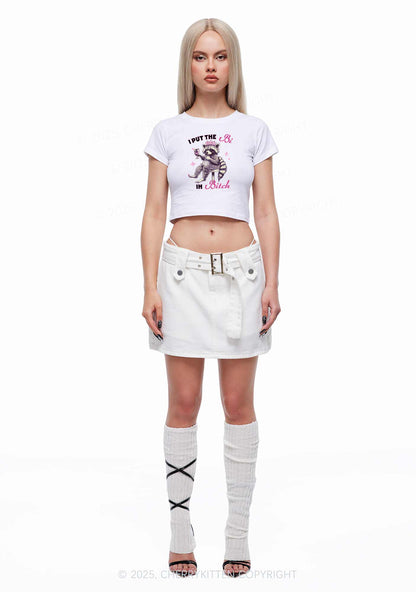 Bi Bxxch Raccoon Pride Y2K Baby Tee Cherrykitten
