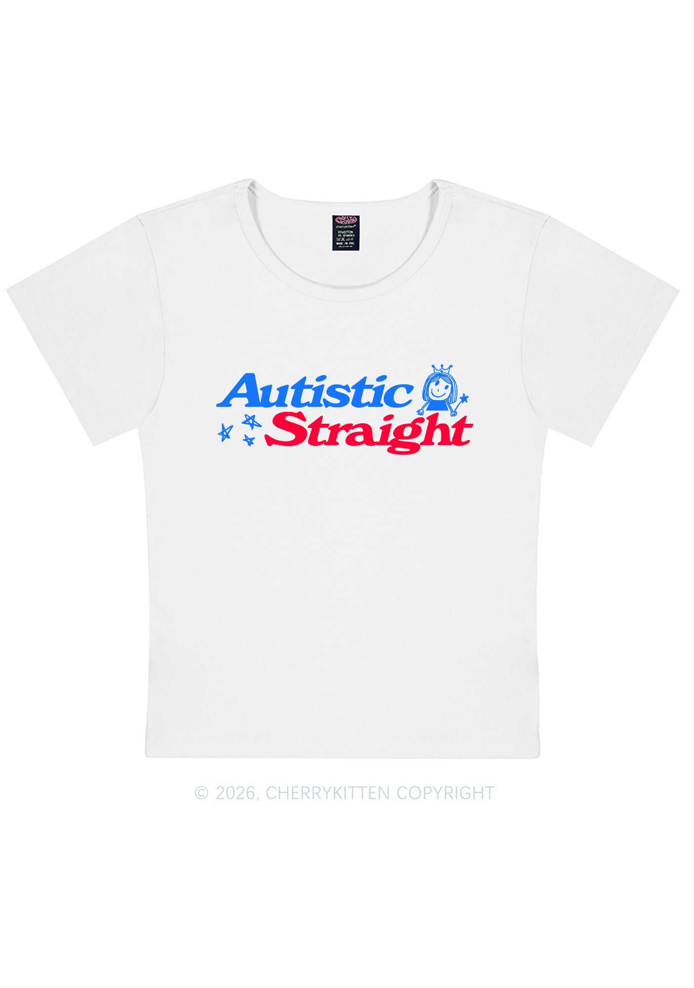 Autistic Straight Pride Y2K Baby Tee Cherrykitten