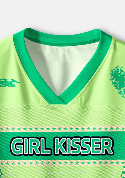 Green Girl Kisser Pride Y2K Crop Sport Jersey Shirts Cherrykitten