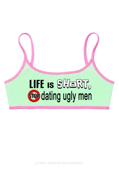 Stop Dating Ugly Men Y2K Super Crop Cami Cherrykitten