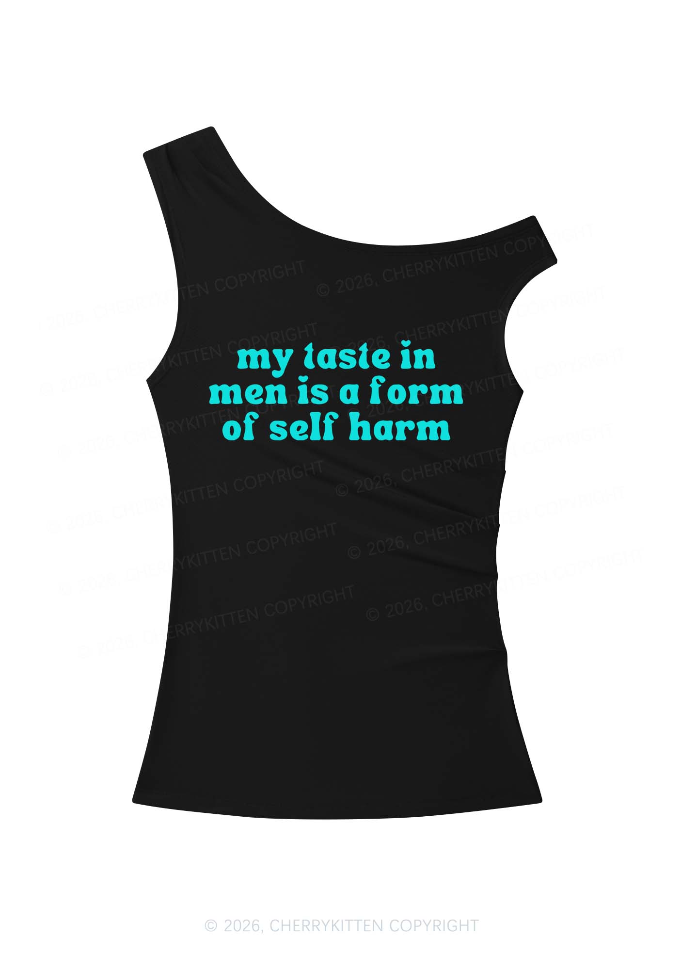 My Taste In Men Y2K Off Shoulder Tank Top Cherrykitten
