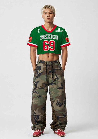 Custom Green Mexico Sombrero Y2K Crop Sport Jersey Shirts Cherrykitten