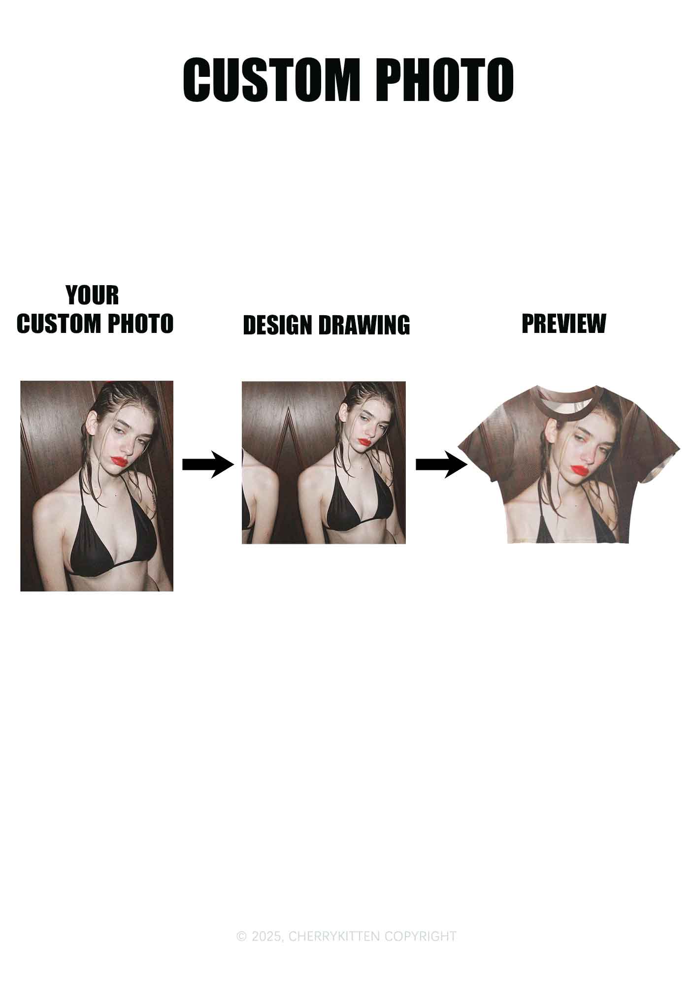 Custom Personalized Photo Y2K Mesh Crop Top Cherrykitten