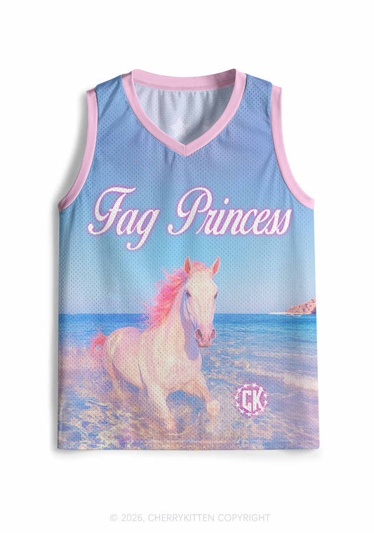 Blue Fag Princess Horse Pride Y2K Sport Jersey Tank Cherrykitten